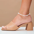 Mixed Pearl & Chip 2 Row Anklet  - Pale Gold