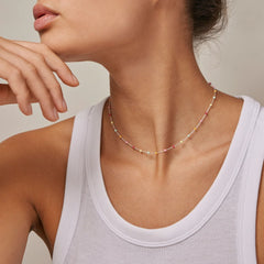 Lola Necklace - Rainbow Silver