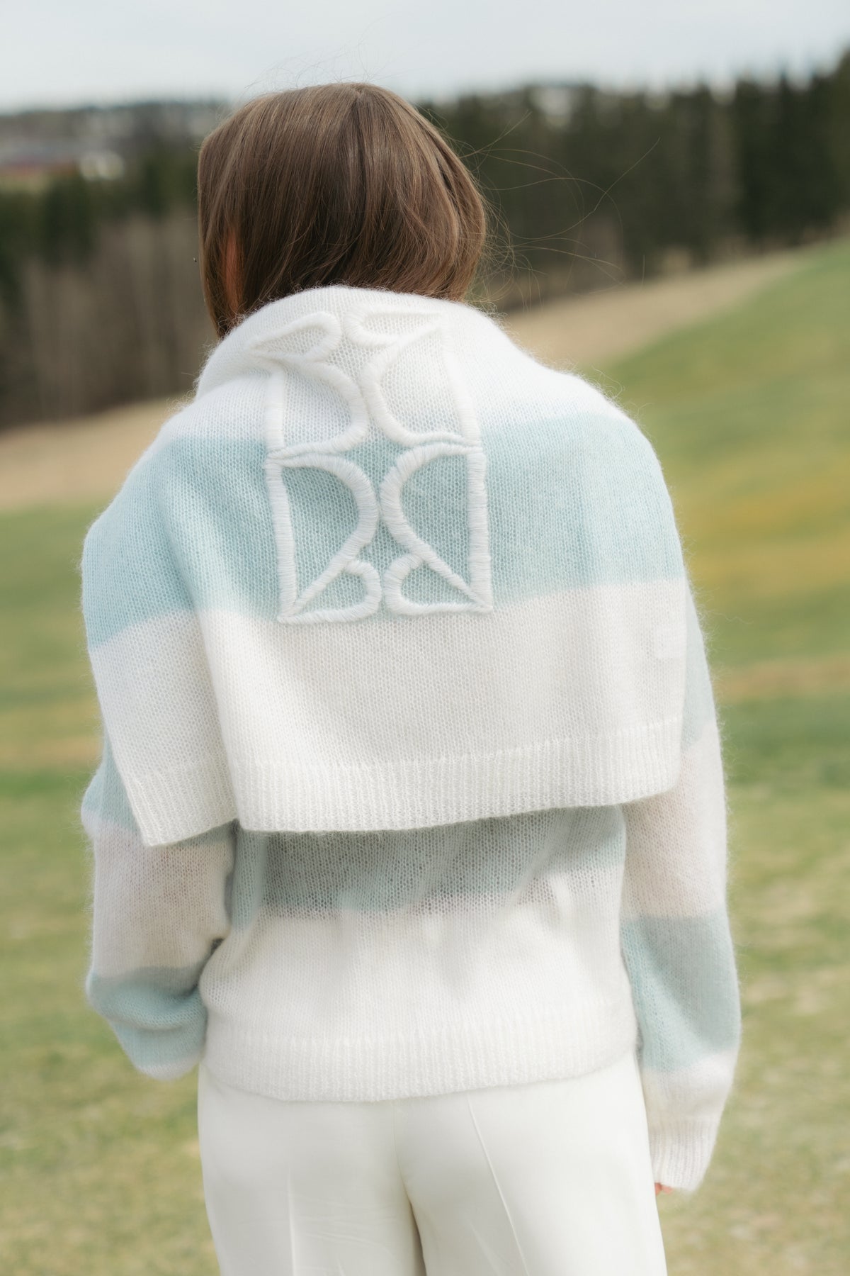 Bouveti Gensere Mohair Stripe Sweater Blue Cream Villoid bouveti-gensere-mohair-stripe-sweater-blue-cream-villoid
