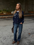 Lisa Stitch Pocket Cardigan - Navy