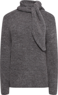 Lulu Ls Bow Knit - Medium Grey Melange