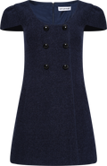 Textured Boucle Mini Dress - Navy