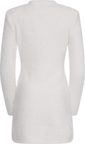 Crystal Trim Knit Mini Dress - Cream