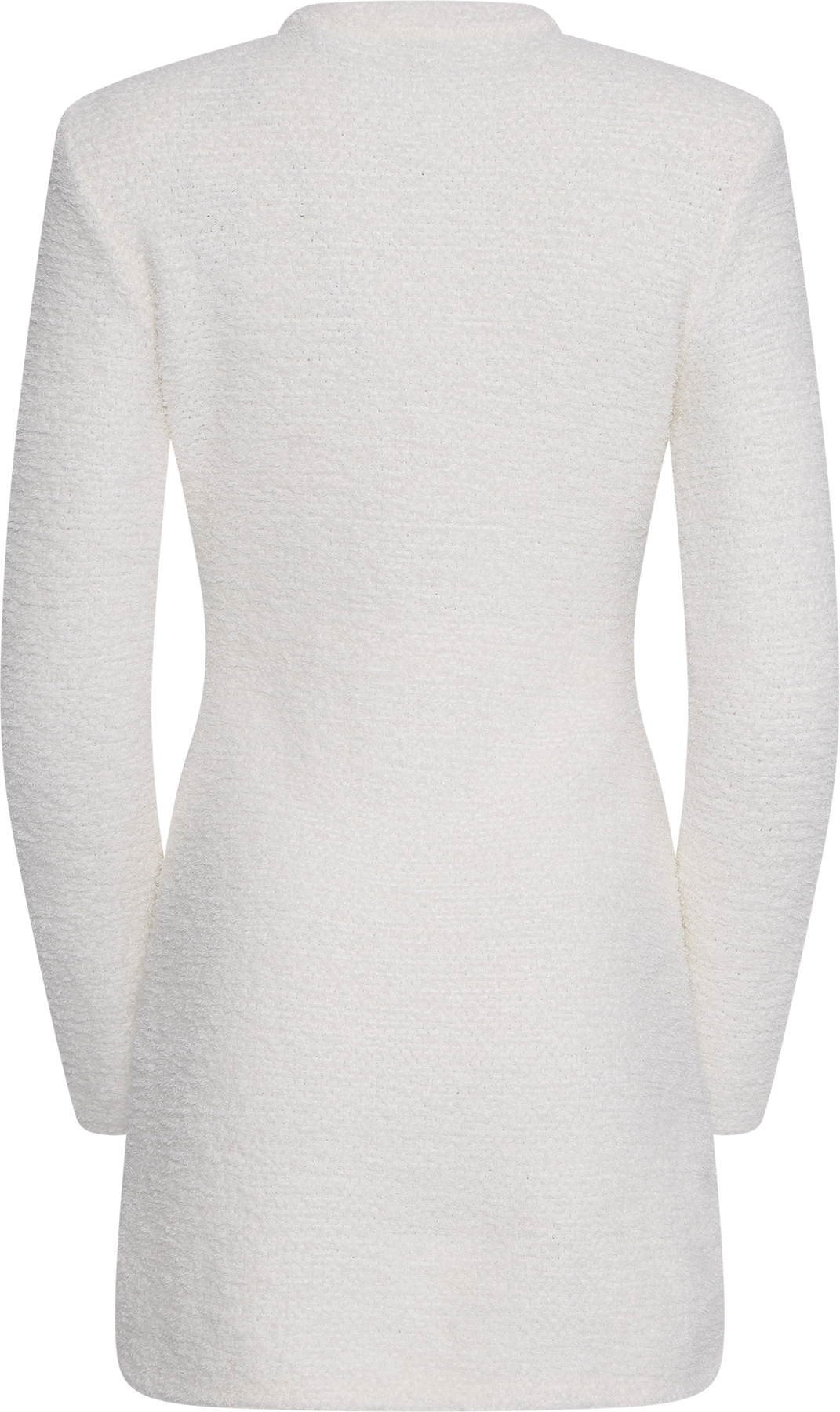 Crystal Trim Knit Mini Dress - Cream