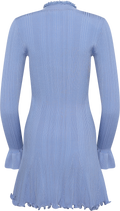 Pearl Trim Knit Mini Dress - Blue