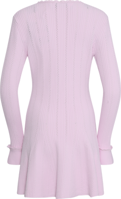 Pearl Trim Knit Mini Dress - Pink