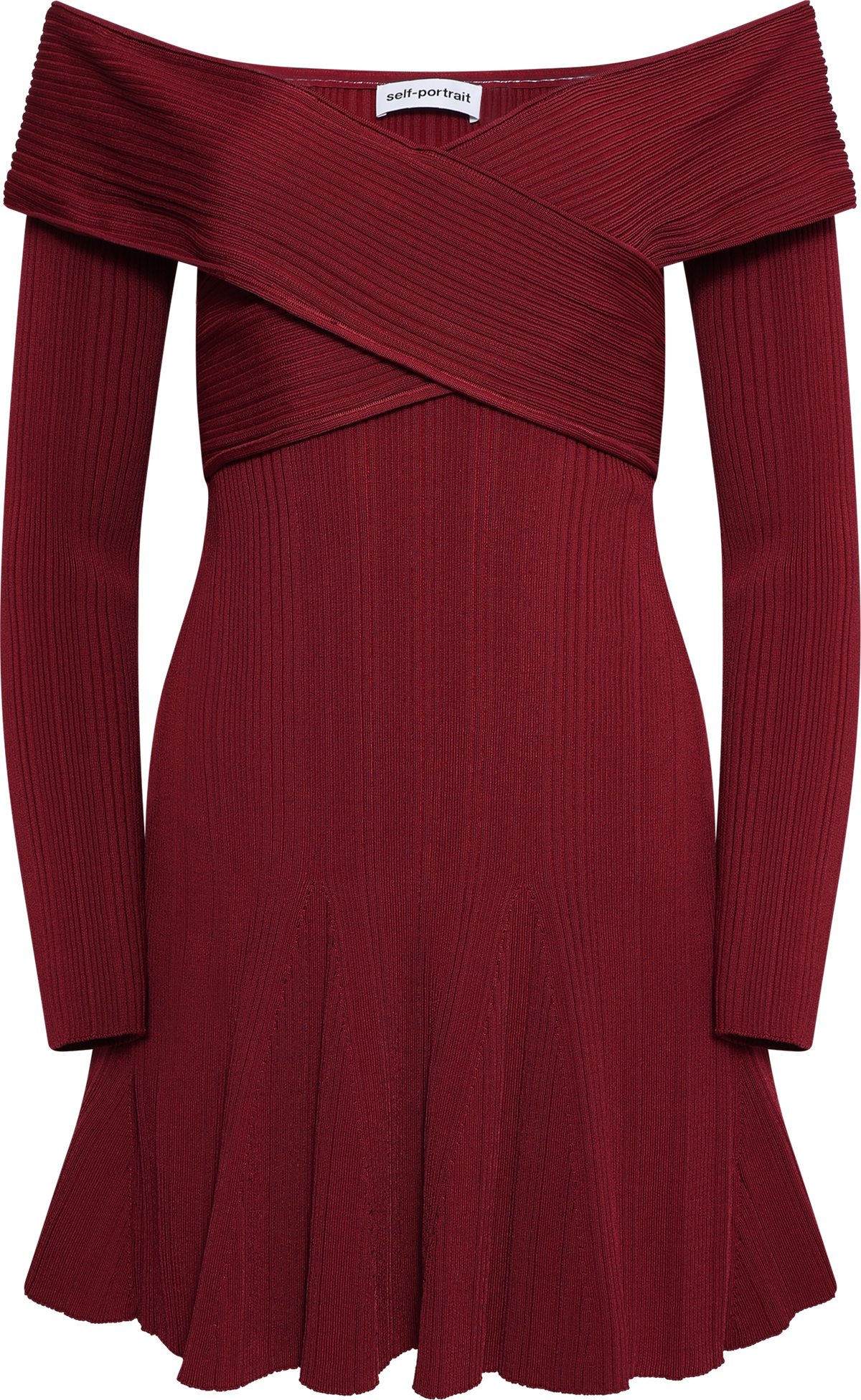 Viscose Knit Mini Dress - Burgundy