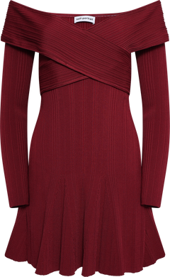 Viscose Knit Mini Dress - Burgundy