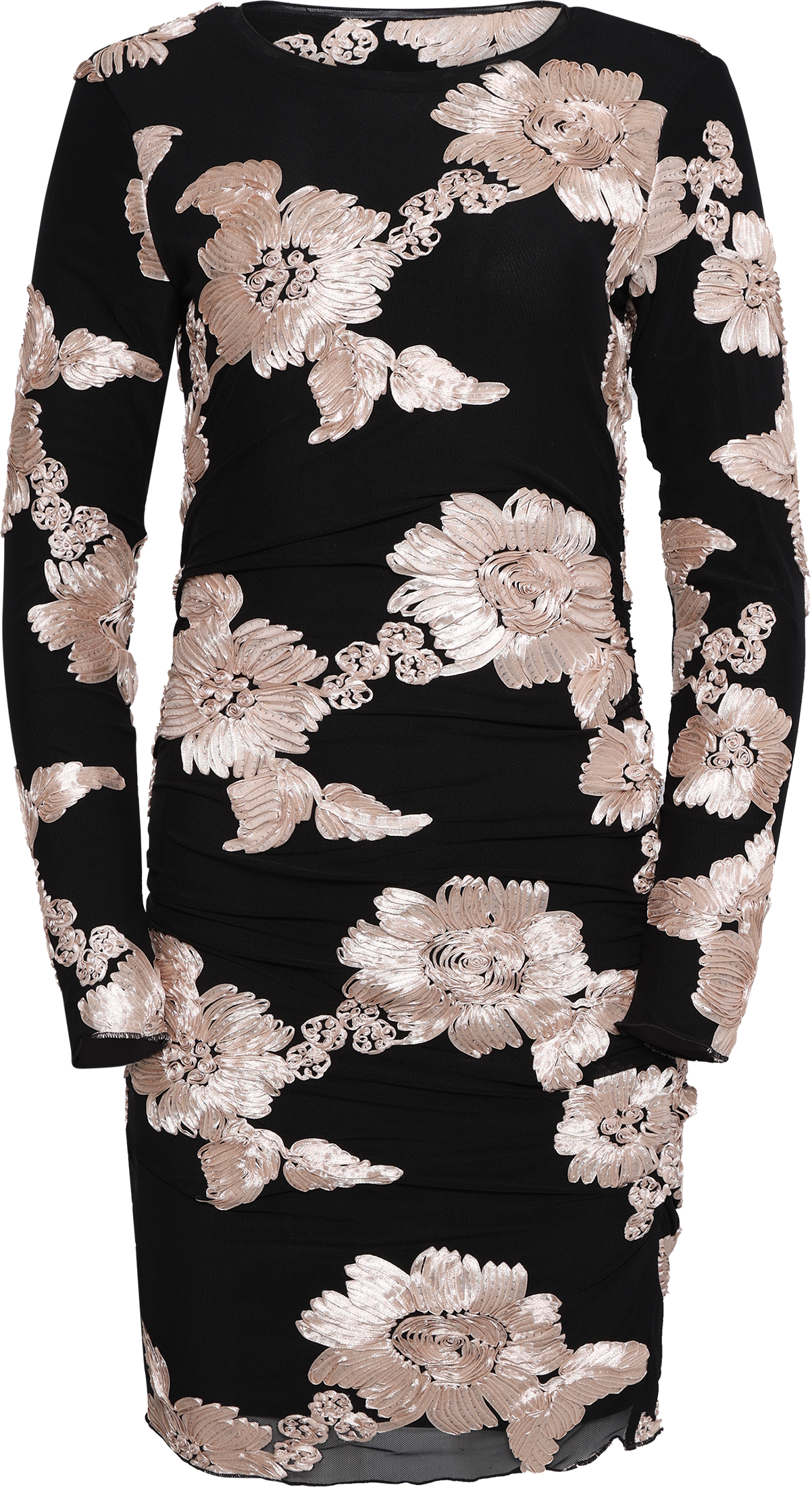 Byic BYIC - Kjoler - Majaic Mesh Dress - Black Beige Flower - Villoid