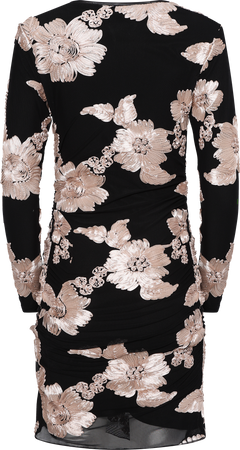 Majaic Mesh Dress - Black Beige Flower