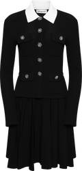 Tailored Knit Mini Dress - Black