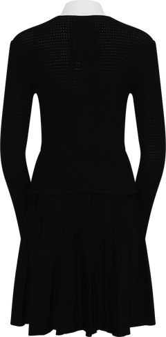Tailored Knit Mini Dress - Black