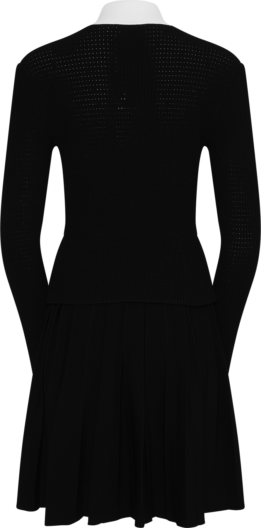 Tailored Knit Mini Dress - Black
