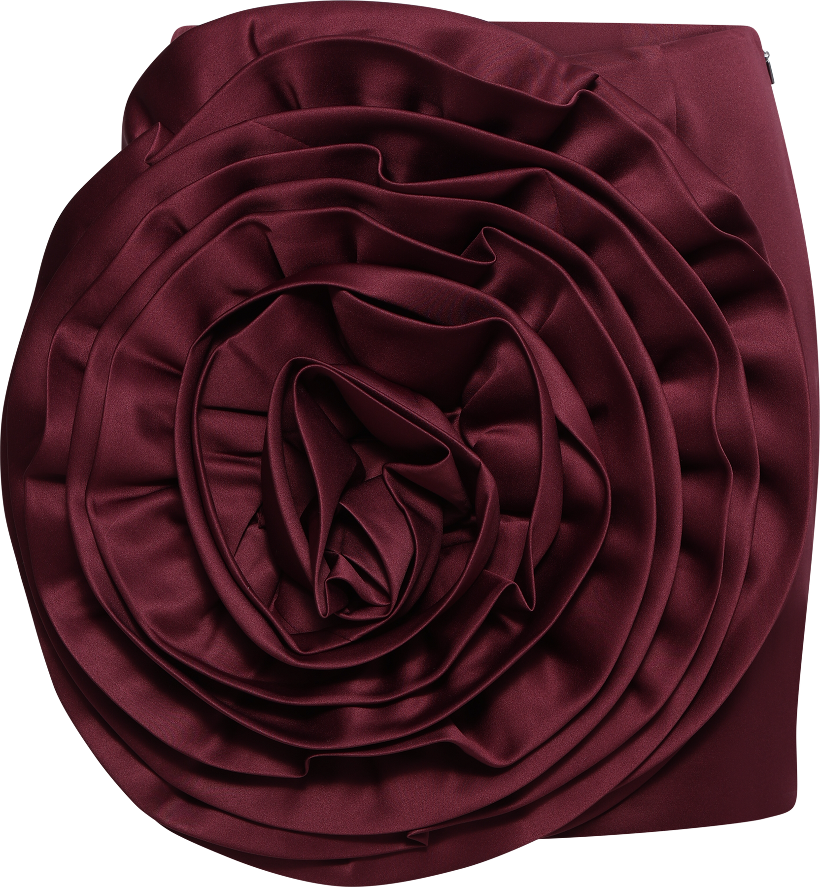 Satin Big Flower Skirt - Zinfandel
