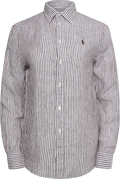Woven-Sport Shirt - Dark Brown/White