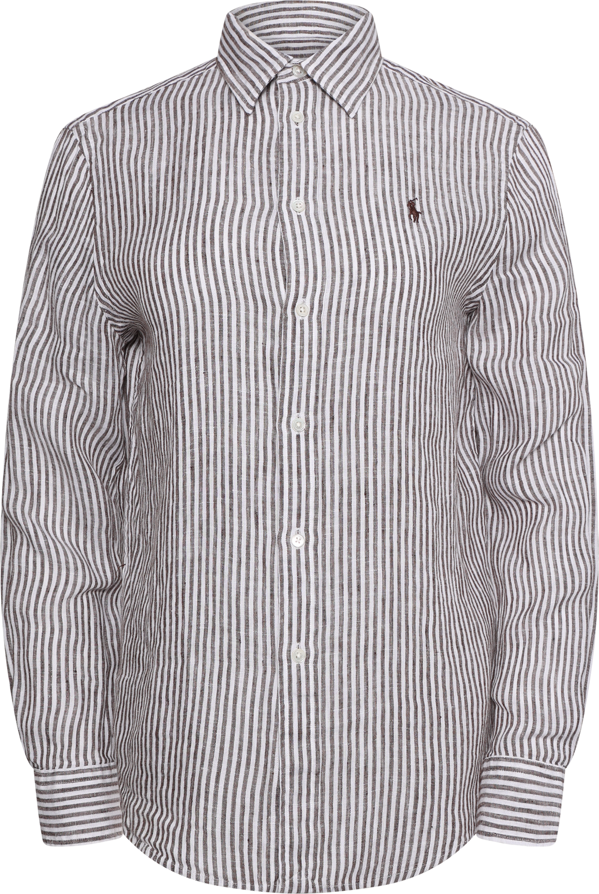 Woven-Sport Shirt - Dark Brown/White