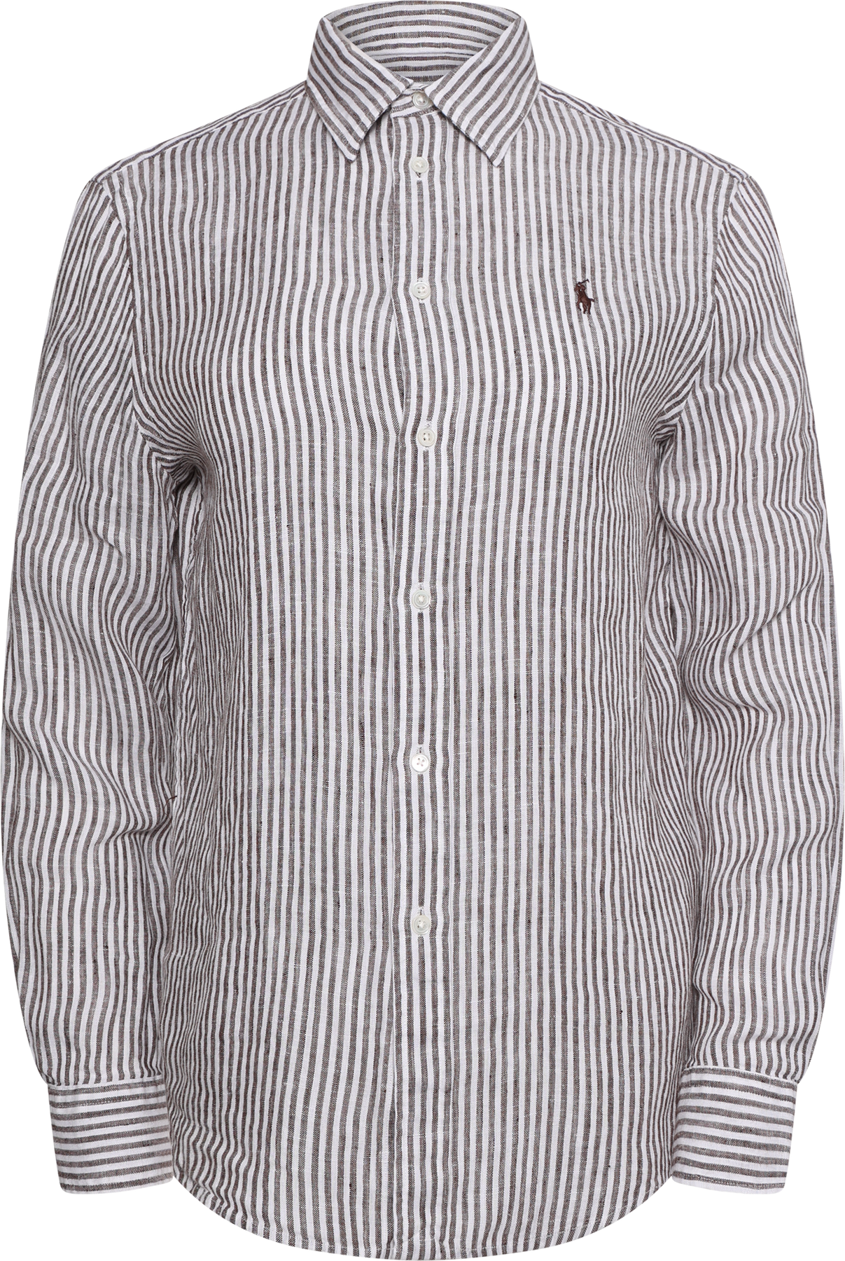 Woven-Sport Shirt - Dark Brown/White