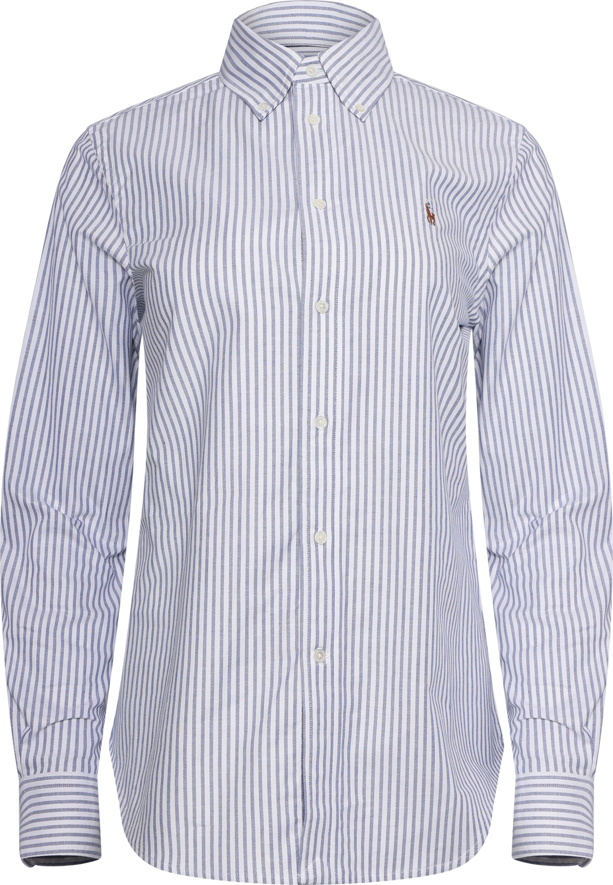 Stretch Slim Fit Striped Oxford Shirt - White/Heritage Royal