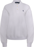 Polo-Collar Fleece Pullover - White