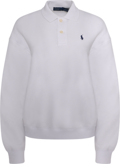 Polo-Collar Fleece Pullover - White