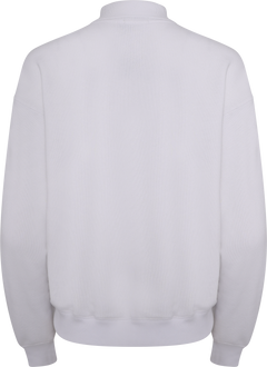 Polo-Collar Fleece Pullover - White