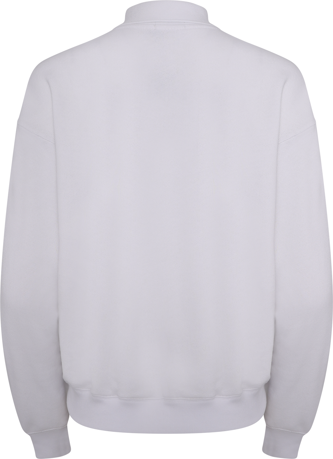 Polo-Collar Fleece Pullover - White