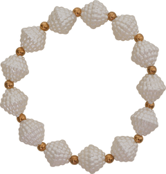Anja Pearl Stretch Bracelet/Hair Tie - White