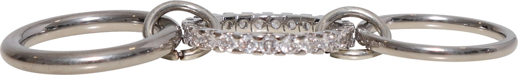 Ethel Stacked Ring Crystal - Silver