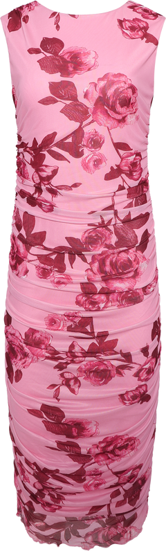 Hilda Mesh Midi Dress - Pink