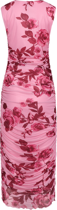 Hilda Mesh Midi Dress - Pink