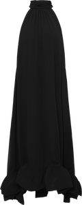 Sabrina Halterneck Ruffled Maxi Dress - Black