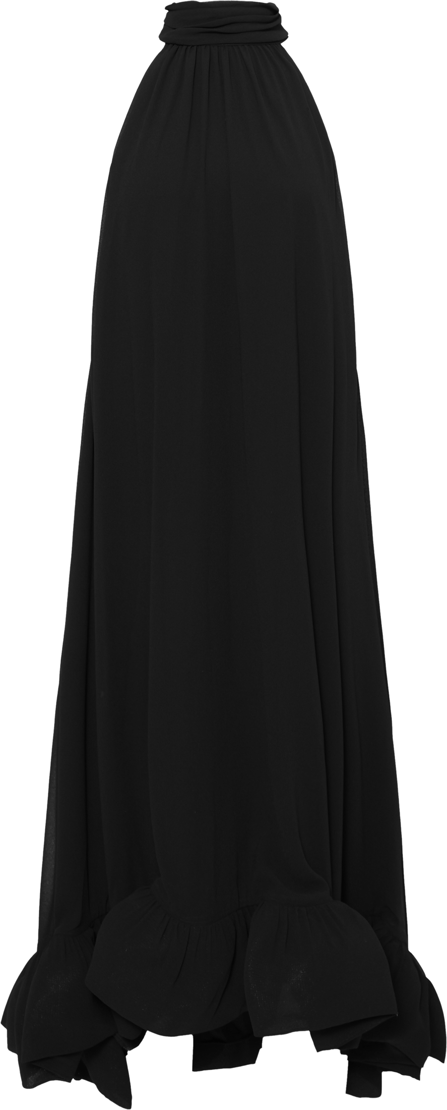 Sabrina Halterneck Ruffled Maxi Dress - Black