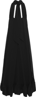 Sabrina Halterneck Ruffled Maxi Dress - Black