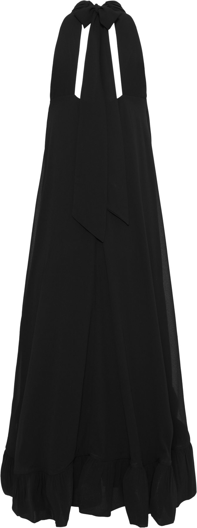 Sabrina Halterneck Ruffled Maxi Dress - Black