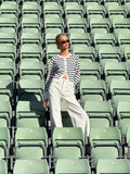 Pernille Knit Cardigan - Navy Striped