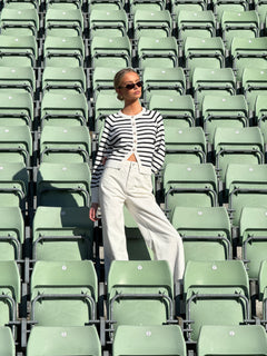 Pernille Knit Cardigan - Navy Striped