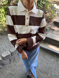 Isabelle Blocked Polo Jumper - Brown