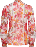Zola Silk Linen Blouse - Coral