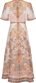 Micah Long Dress Silk Linen - Ivory