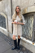 Oliviaic Knit Dress - Ribbed Beige