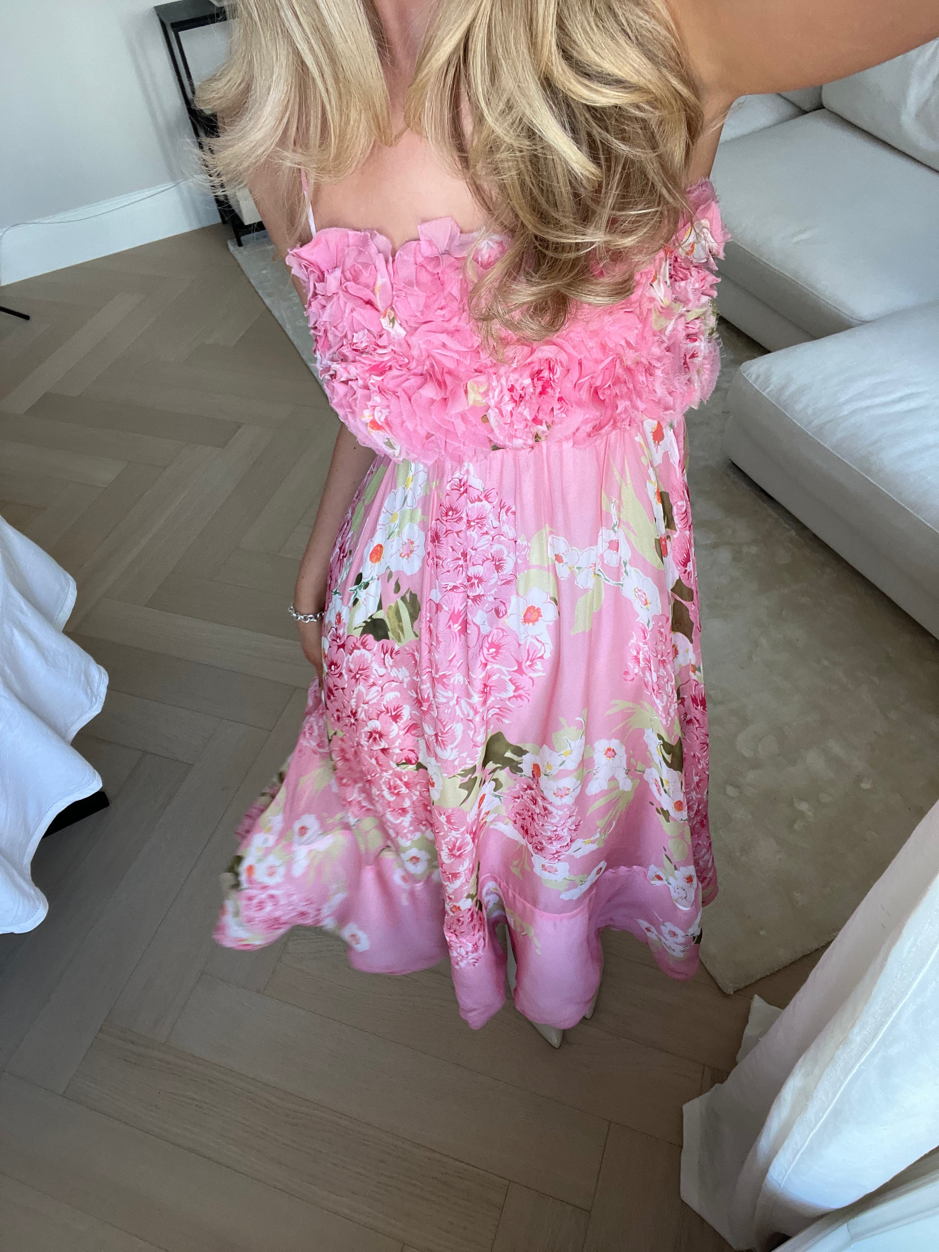 Organza Strap Dress - Cherry Blossom