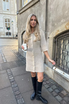Oliviaic Knit Dress - Ribbed Beige