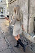 Oliviaic Knit Dress - Ribbed Beige
