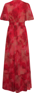 Nordalill Chiffon Maxi Dress - Coral Red