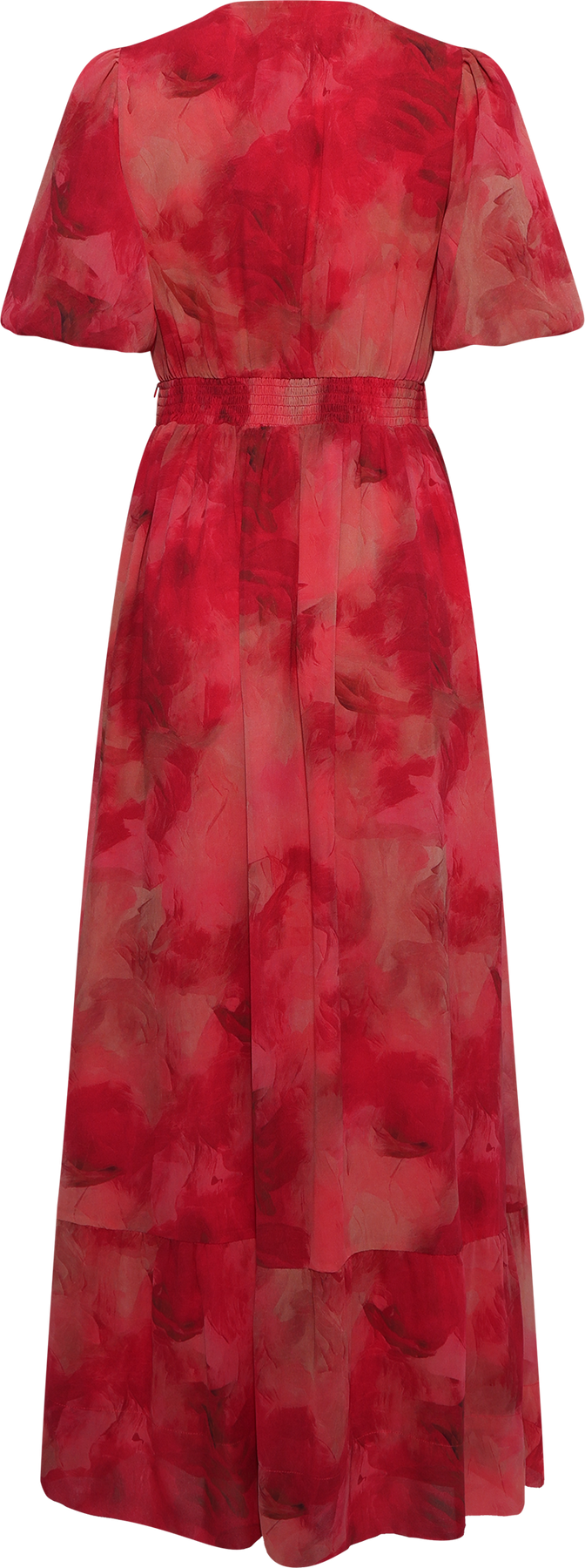 Nordalill Chiffon Maxi Dress - Coral Red