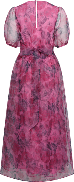Elsa Flower Organza Maxi Dress - Pink