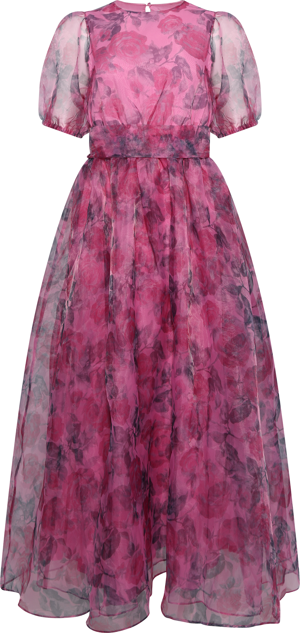 Elsa Flower Organza Maxi Dress - Pink