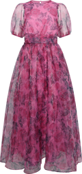 Elsa Flower Organza Maxi Dress - Pink