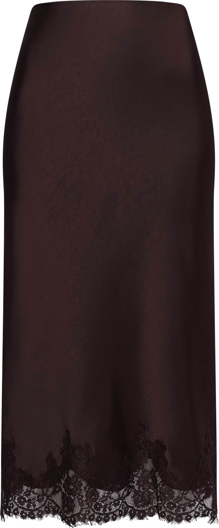 Stinalill Satin Lace Skirt - Dark Brown
