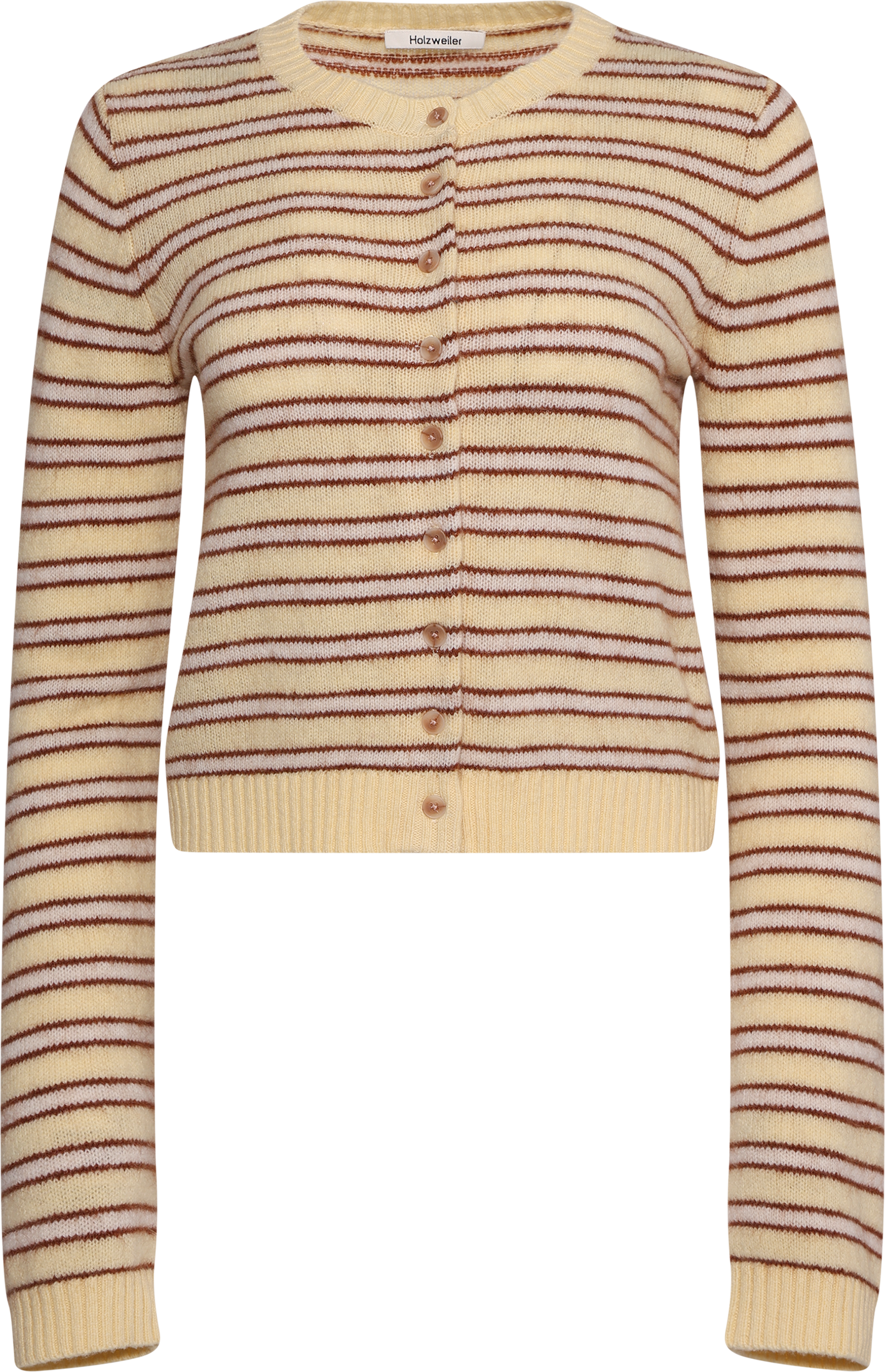 Stripe Wool Cardigan - Lt. Yellow Stripe
